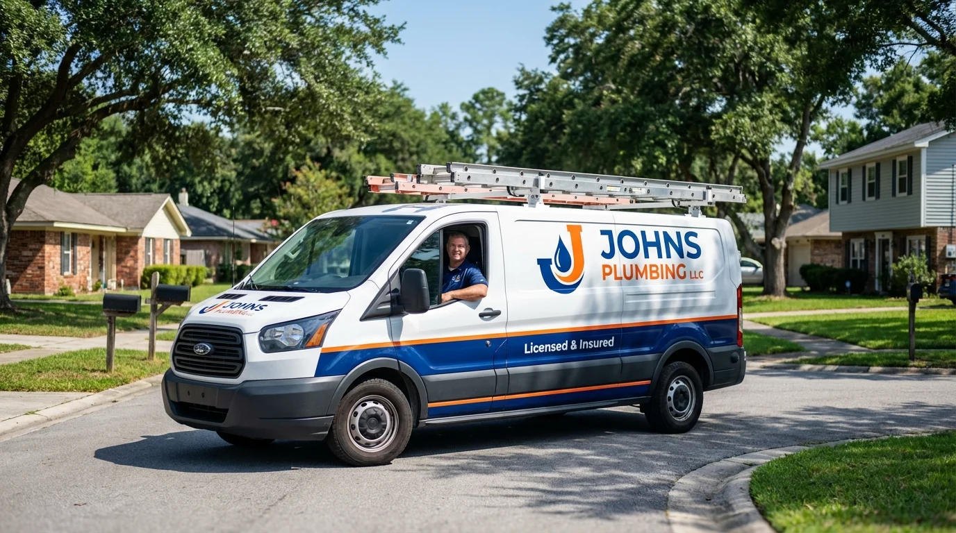 Johns Plumbing LLC service van in Carbon Cliff, IL