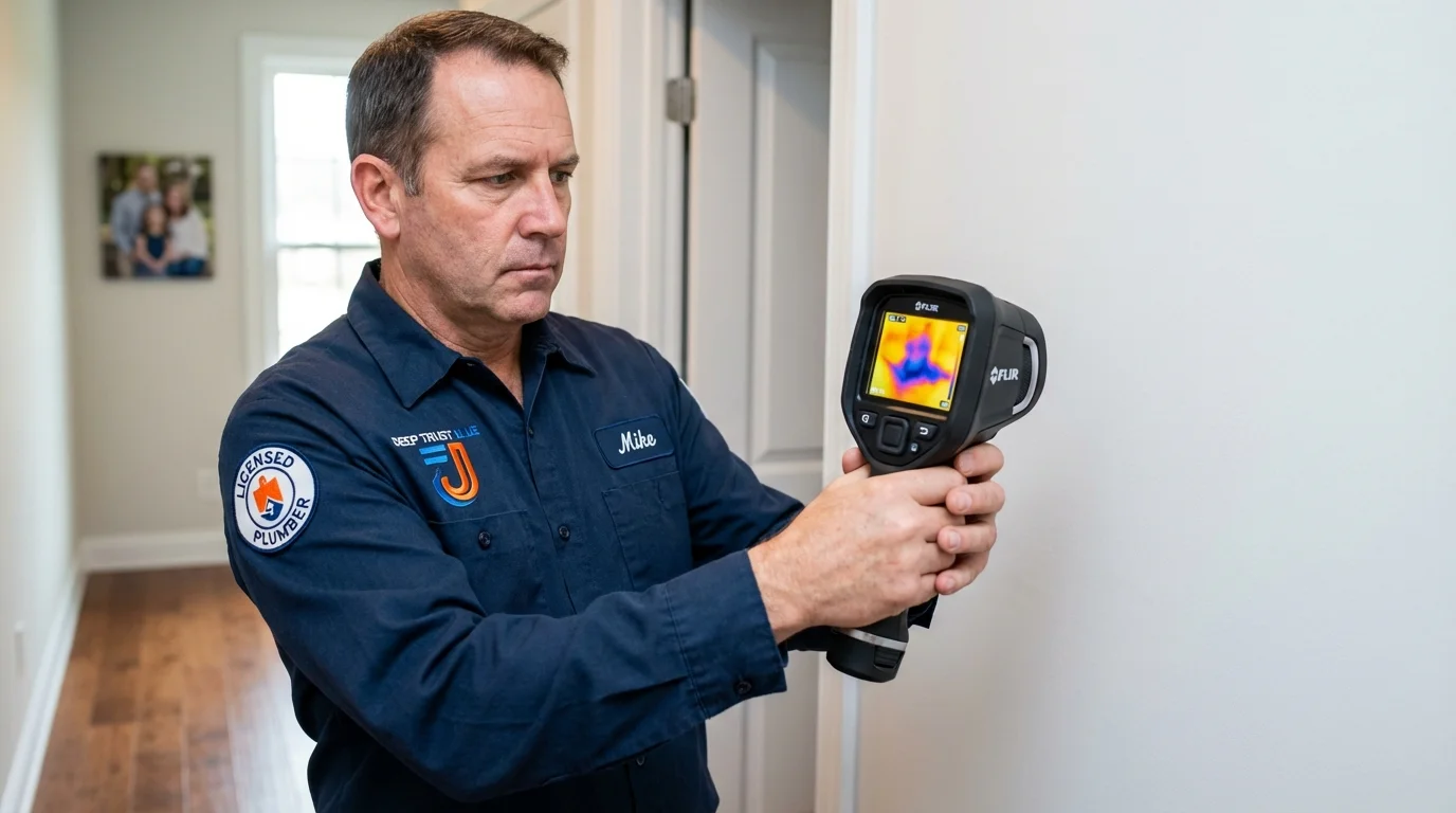 Thermal imaging leak detection by Johns Plumbing LLC in Carbon Cliff